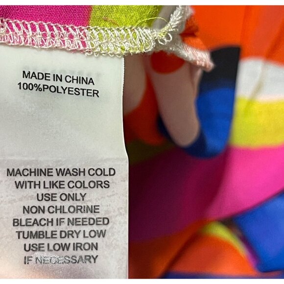 Vince Camuto Swim Cover-Up Tunic Sleeveless Bright L Large Stripe Colorful - Picture 7 of 7